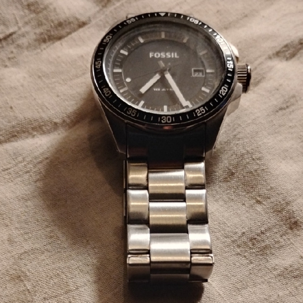 Fossil Silver and Black Men's Watch